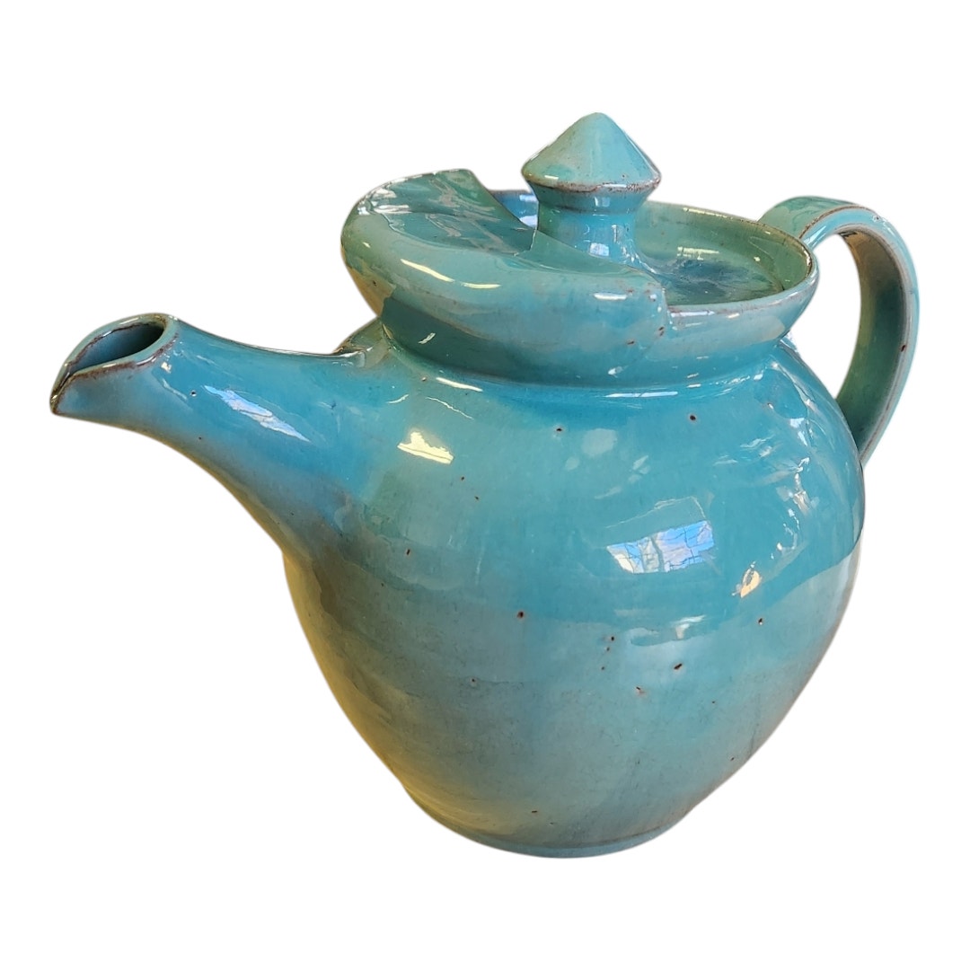Cole Sanford North Carolina Kenneth George Signed Glazed Pottery 2011 Tea Pot