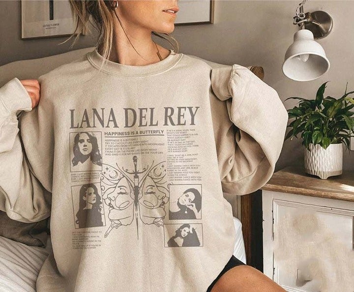 (S-5XL) Happiness Is A Butterfly Sweatshirts Lana Del Rey Tour Norman Rockwell