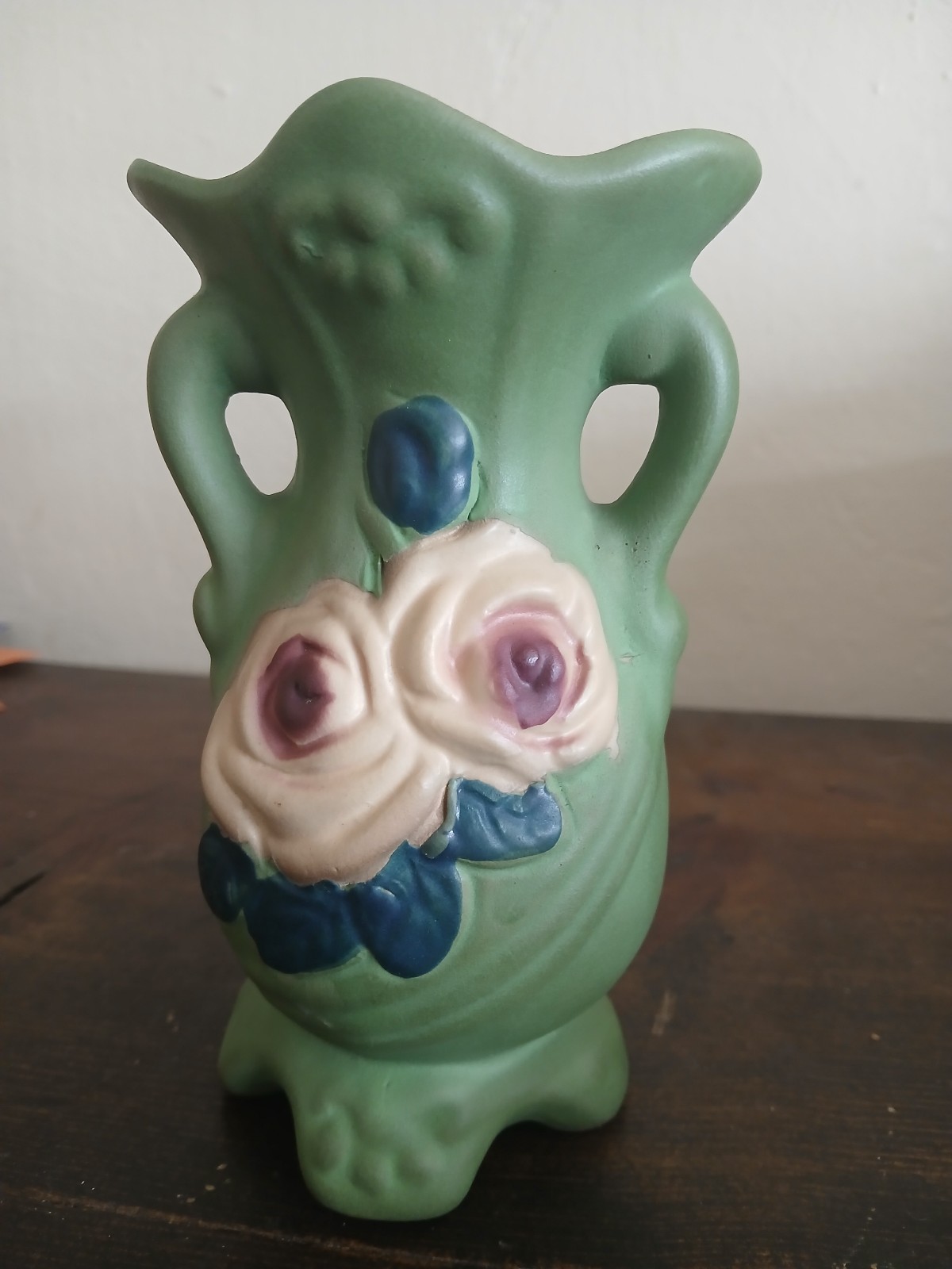 Roseville Pottery Sage Green Vase 3 Repro 6 Inch