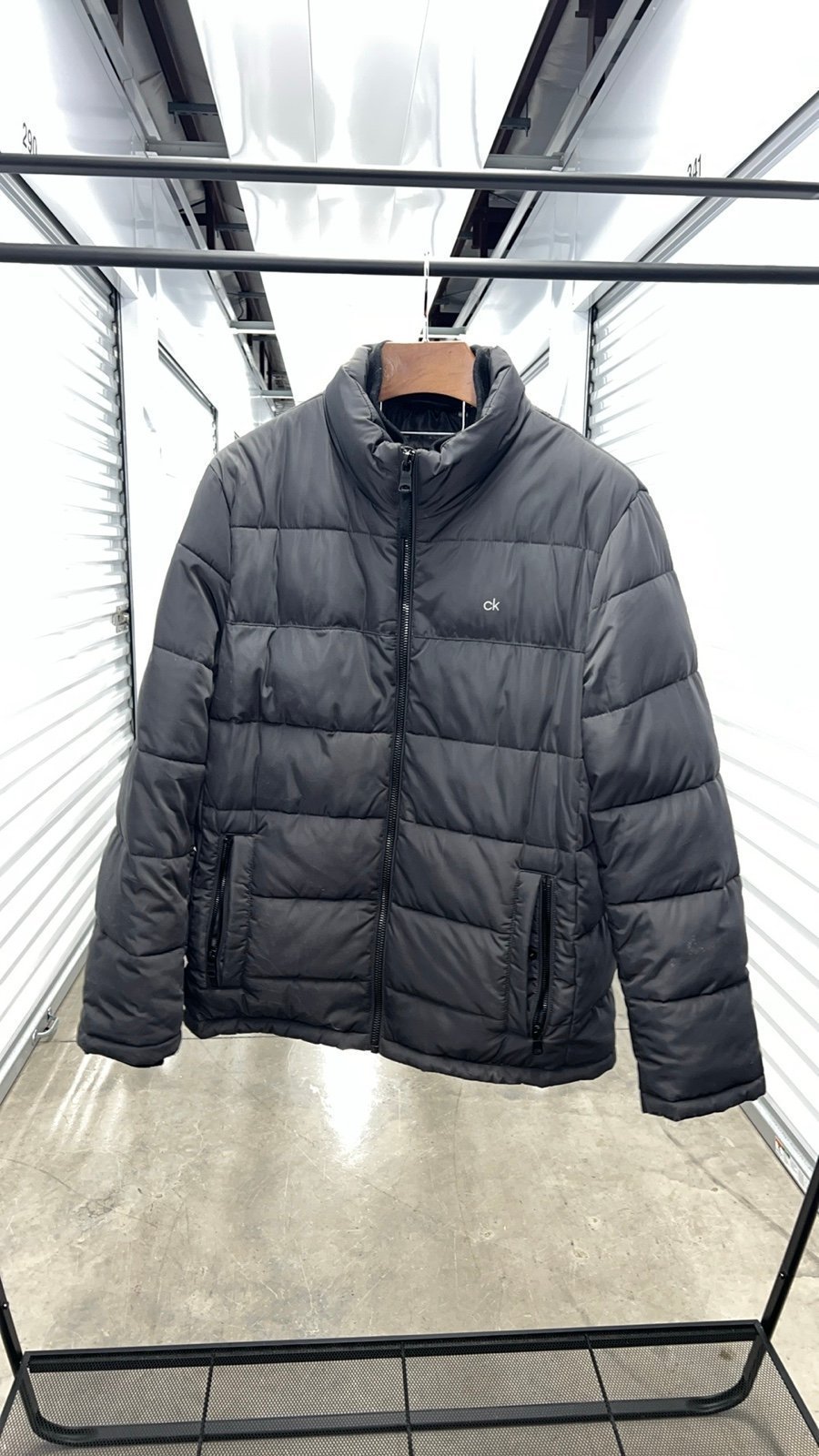 Calvin Klein Men's Large 0°F Warmth Factor Dark Gray Puffer Coat