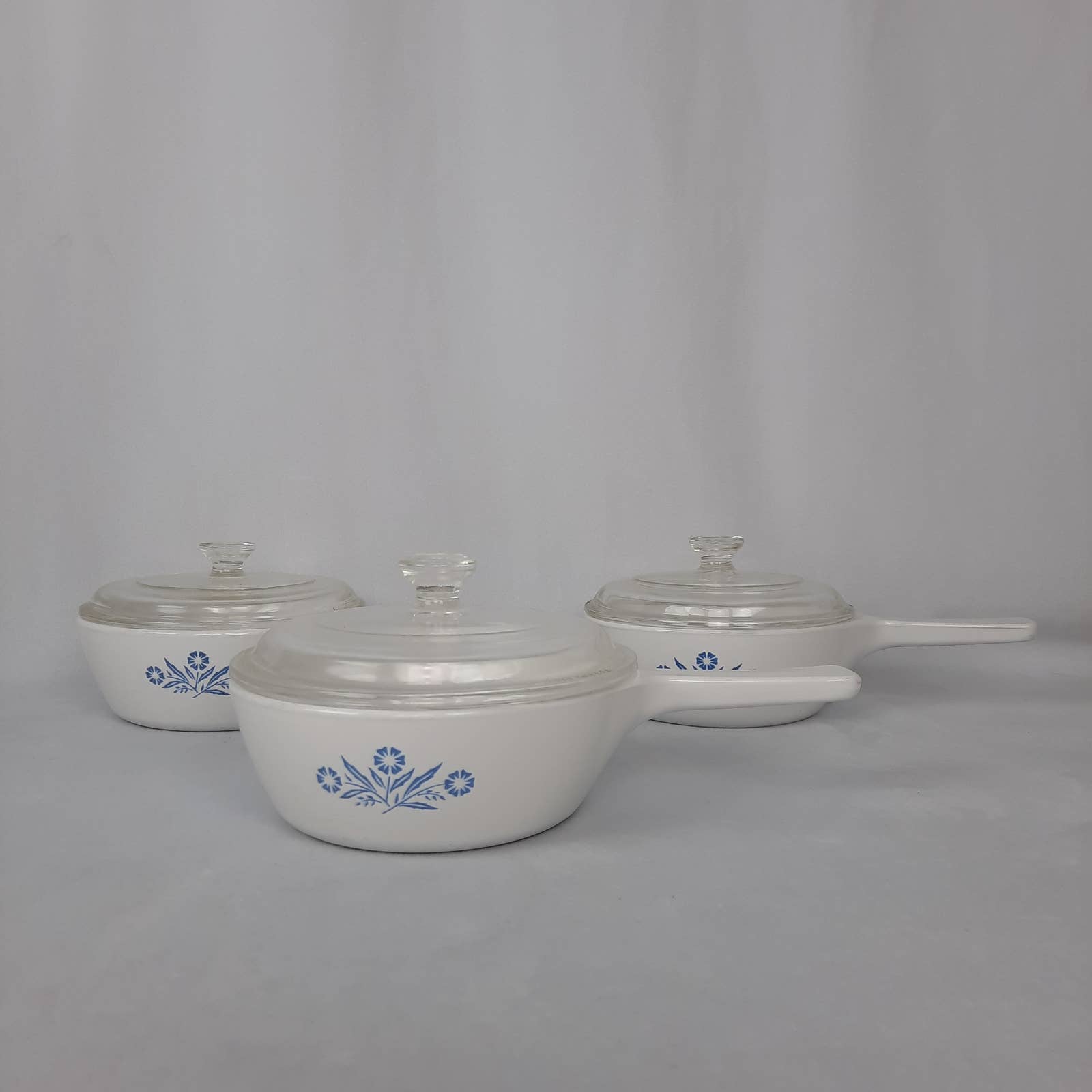 Corning Ware 6 Piece Set Blue Cornflower Saucepan with Lid, 1 Pint