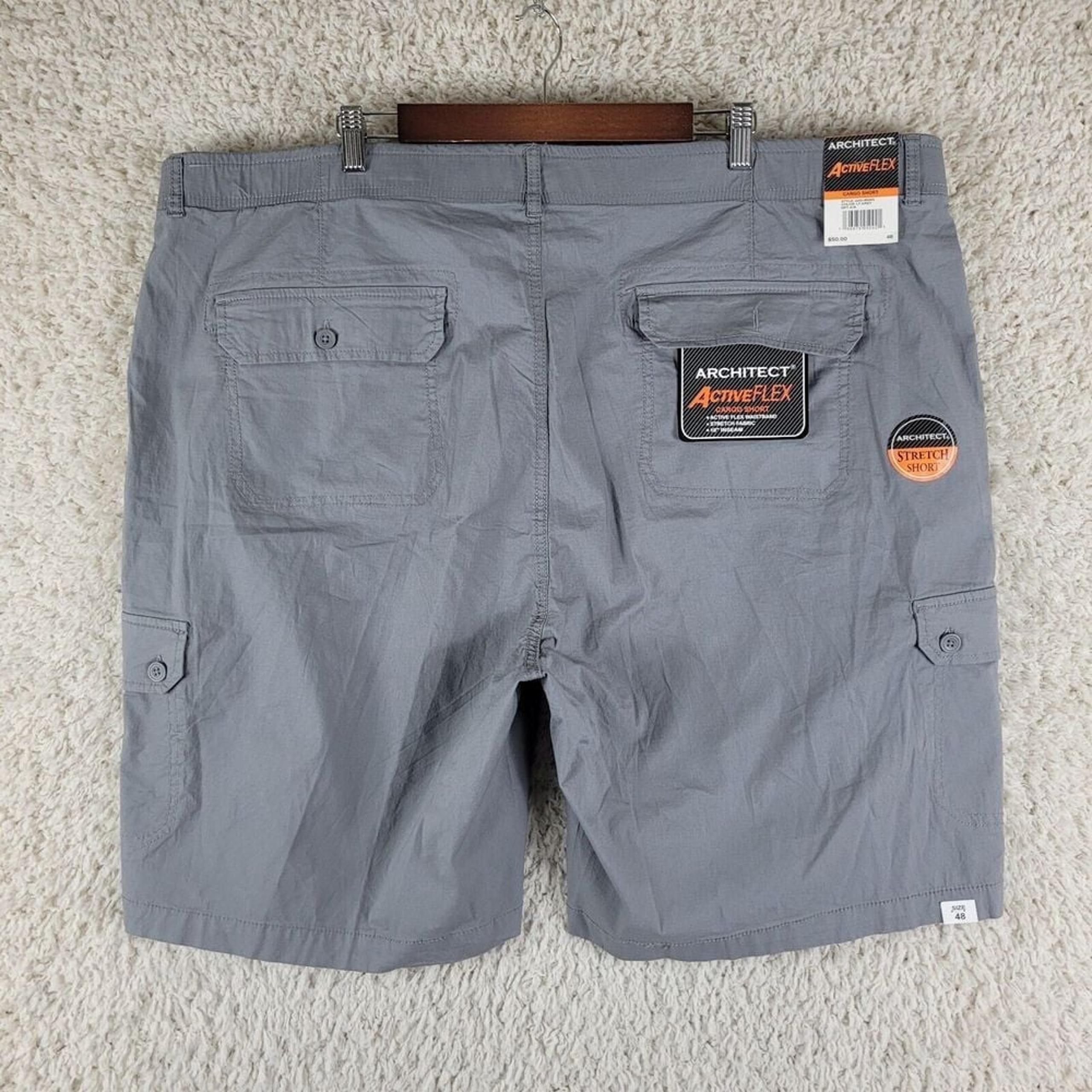 Architect Cargo Shorts Men's W48 ActiveFlex Ripstop Gray Stretch Performance NEW