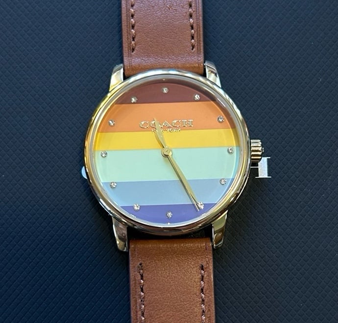 Coach Grand Watch With 36mm Face & Brown Leather Band