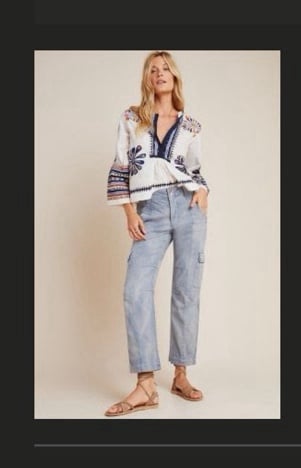 NWOT- Anthropologie- Austin Cargo Pants -Slate Blue