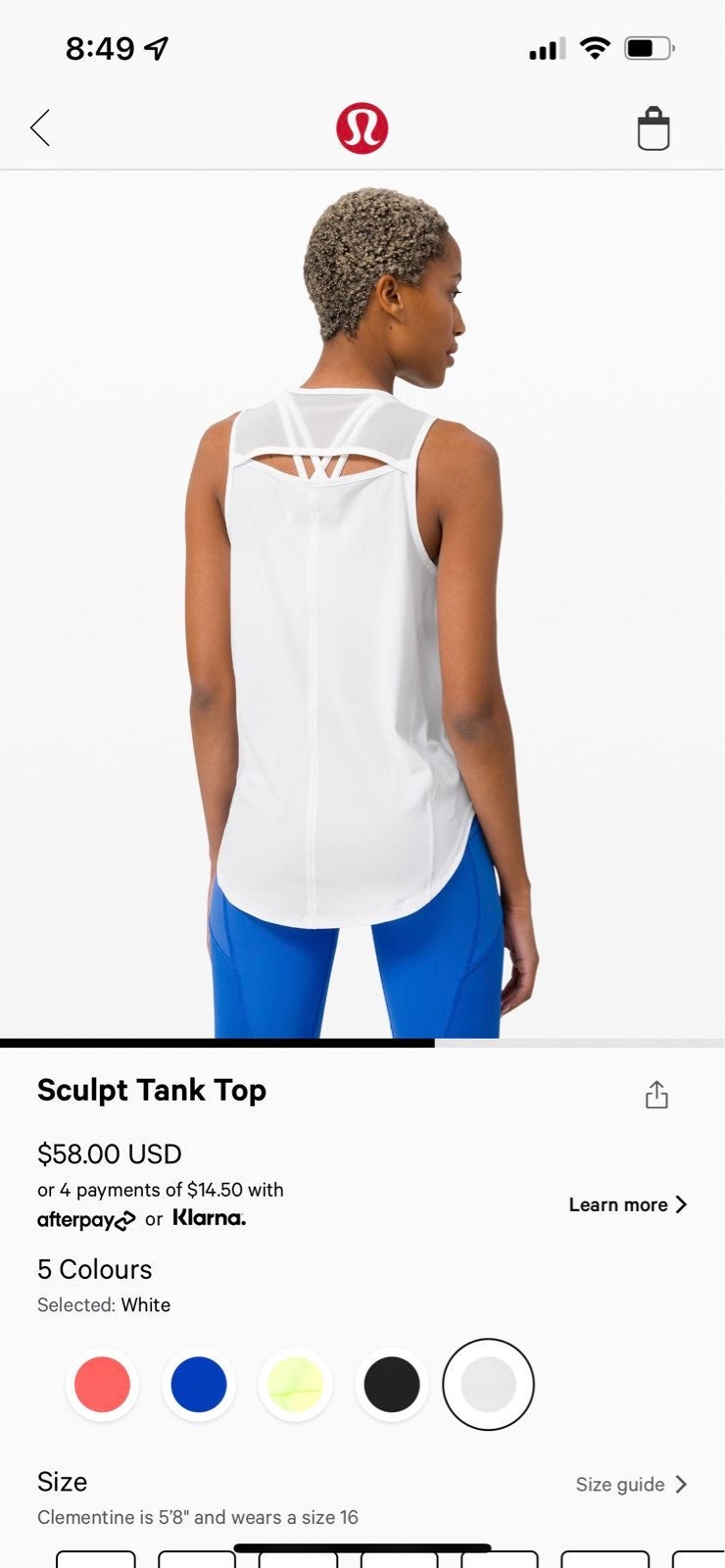 lululemon athletica tank top