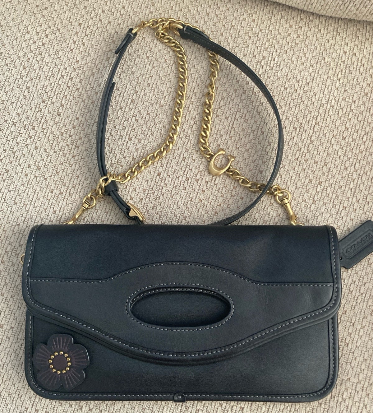 Coach Foldover Cut Out Clutch Crossbody