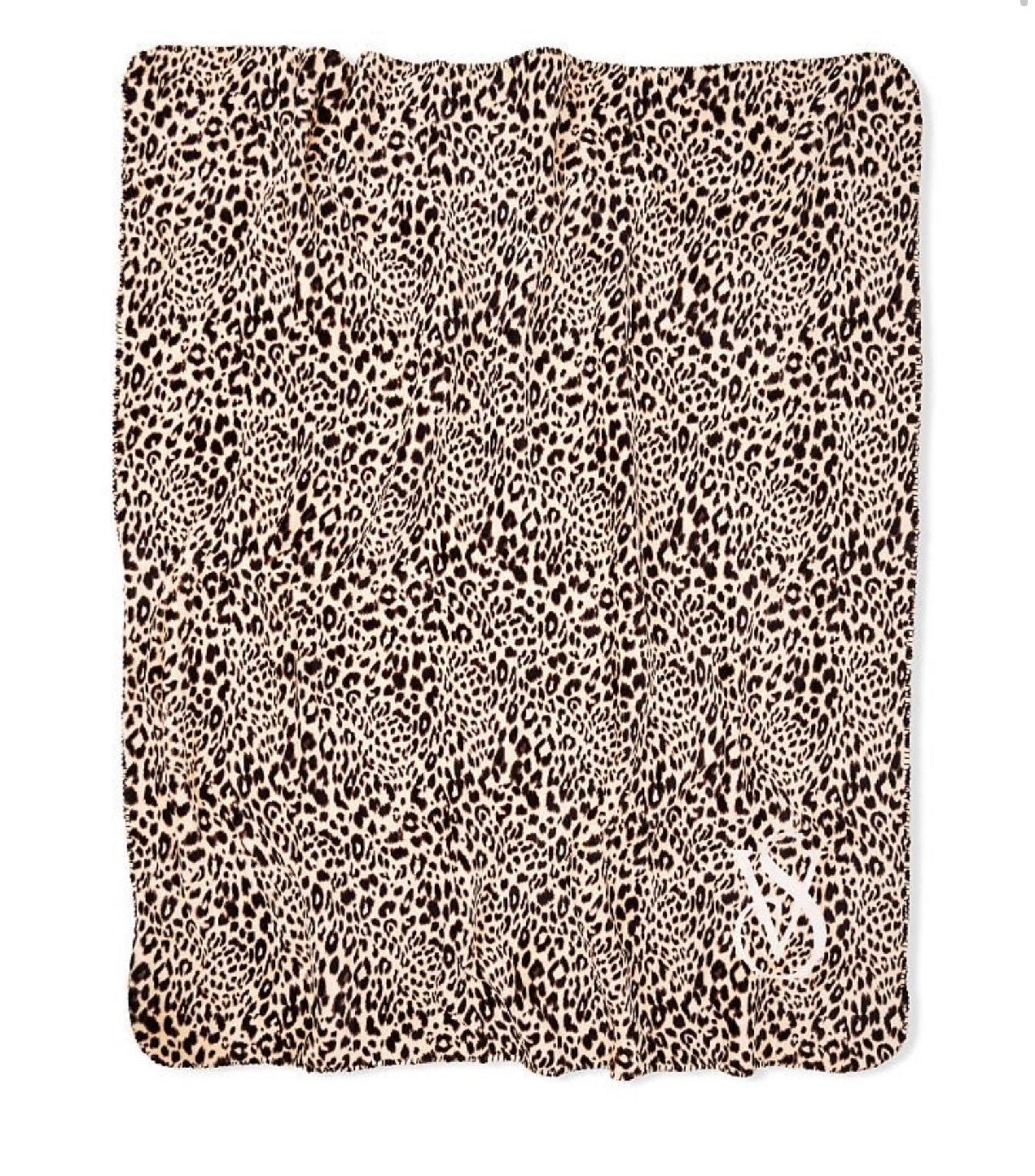 NEW VICTORIA'S SECRET Leopard Sherpa Blanket