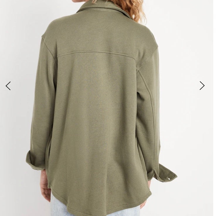 NWT OLD NAVY Fleece Tunic Shacket Color: Stone Wall spread collar