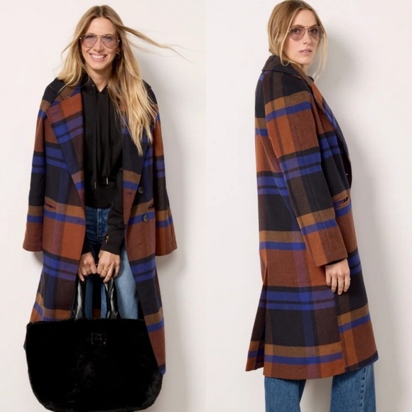 NEW Avec Les Filles | Walker Plaid Relaxed Coat
