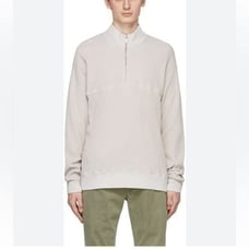 NWT Cotton Citizen Cooper Thermal Half Zip Vintage White Stone size Small