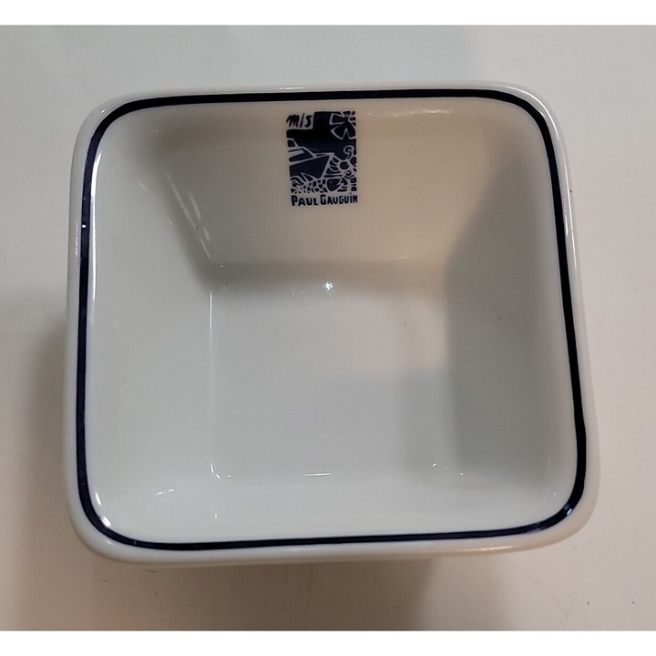 MS Paul Gauguin Cruise Ship Bowl Dish Apilco France White Blue Square 4.75