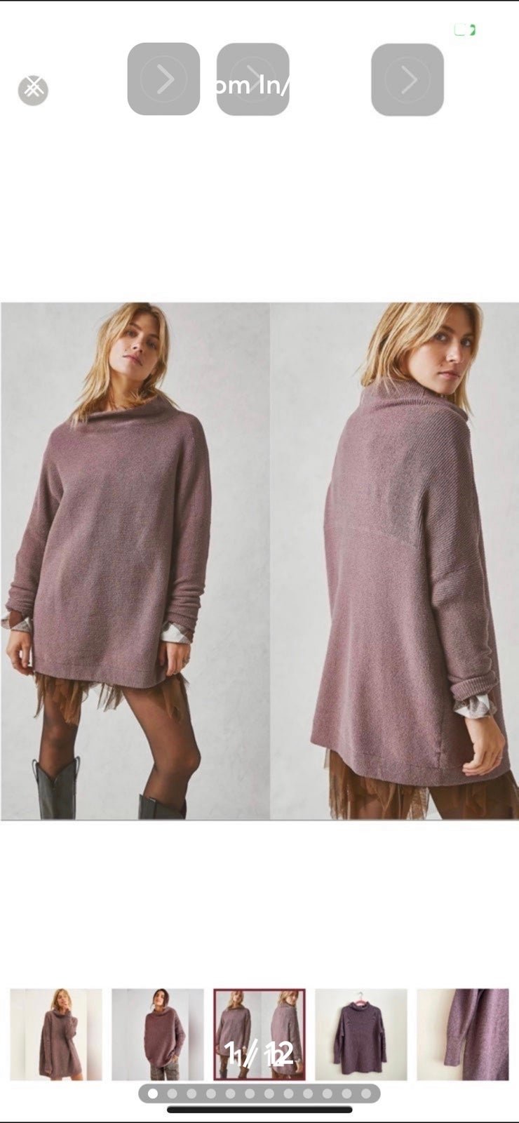 Free People OTTOMAN SLOUCHY TUNIC SWEATER XSMALL NEW