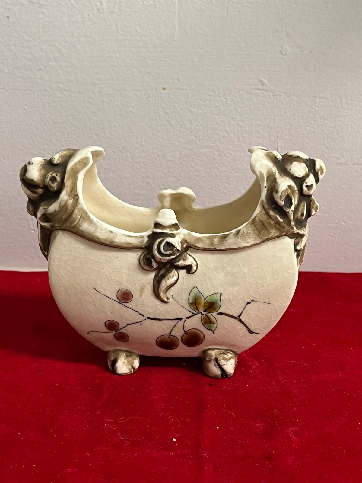Art Nouveau Toothpick Holder Victoria Altrohlau, Austria Pottery C.1895-1915