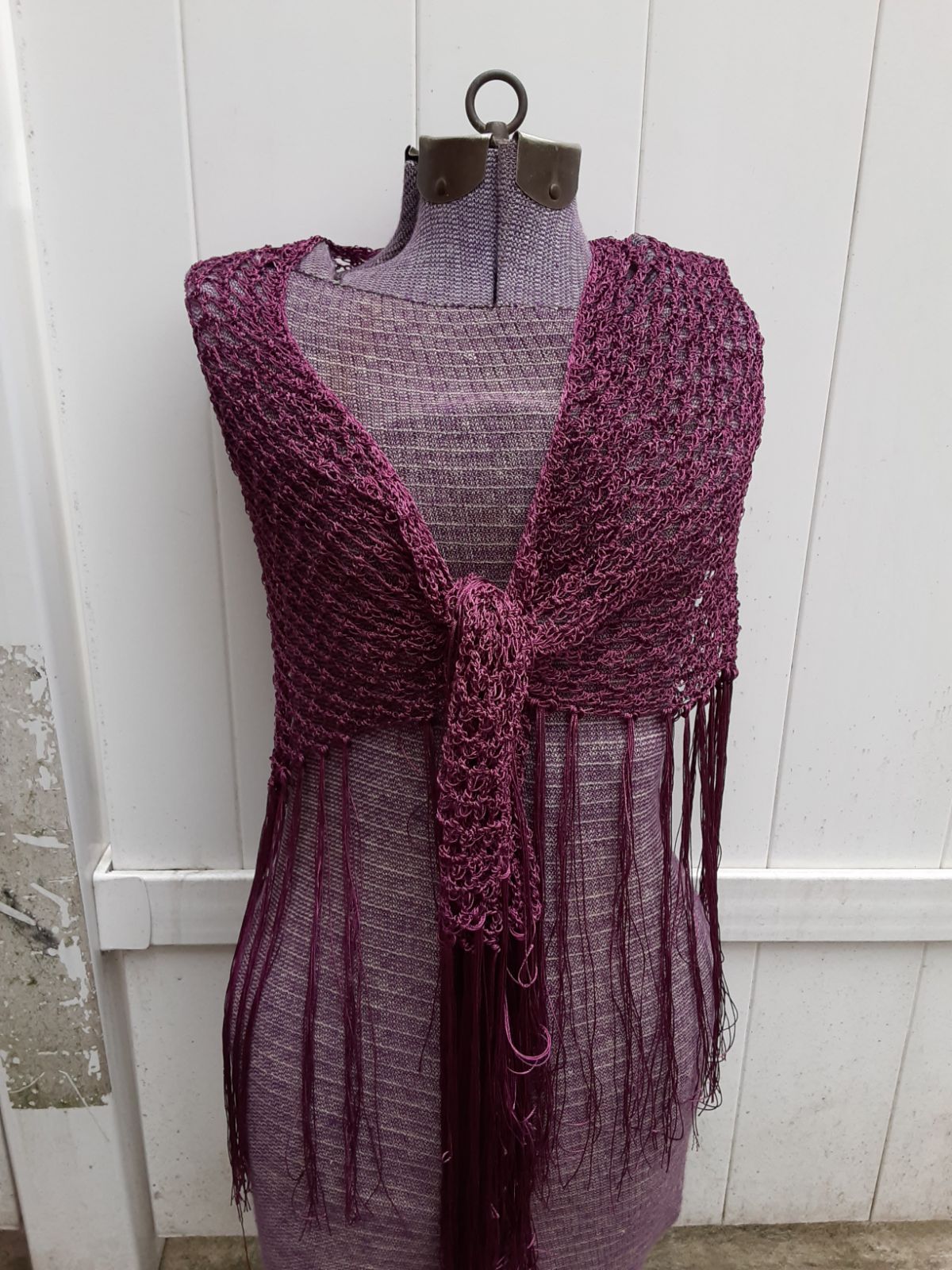 Handmade crochet shawl and cover-up with