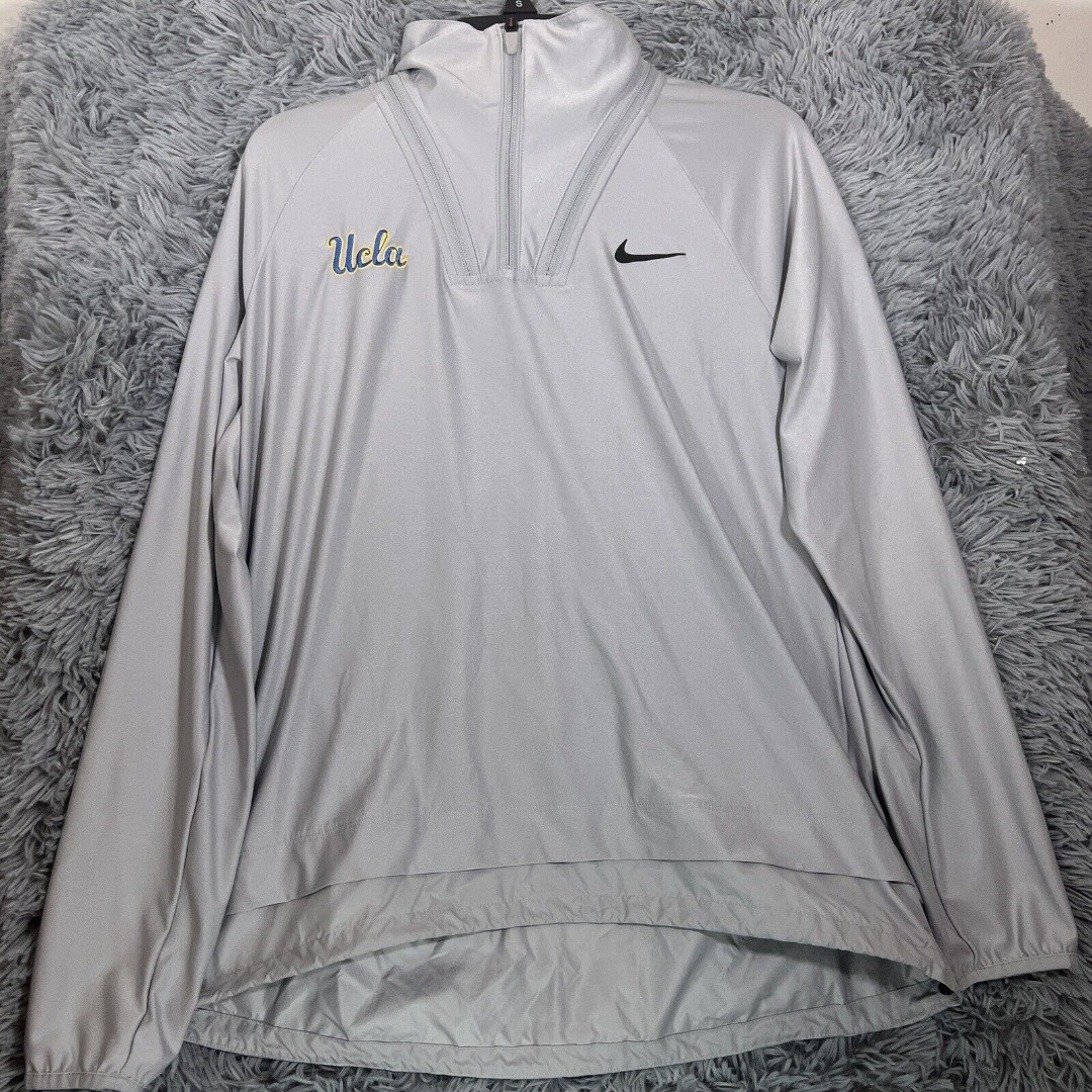Nike Adult Medium Gray Blue UCLA Bruins Pac 12 Windbreaker Quarter Zip Womens