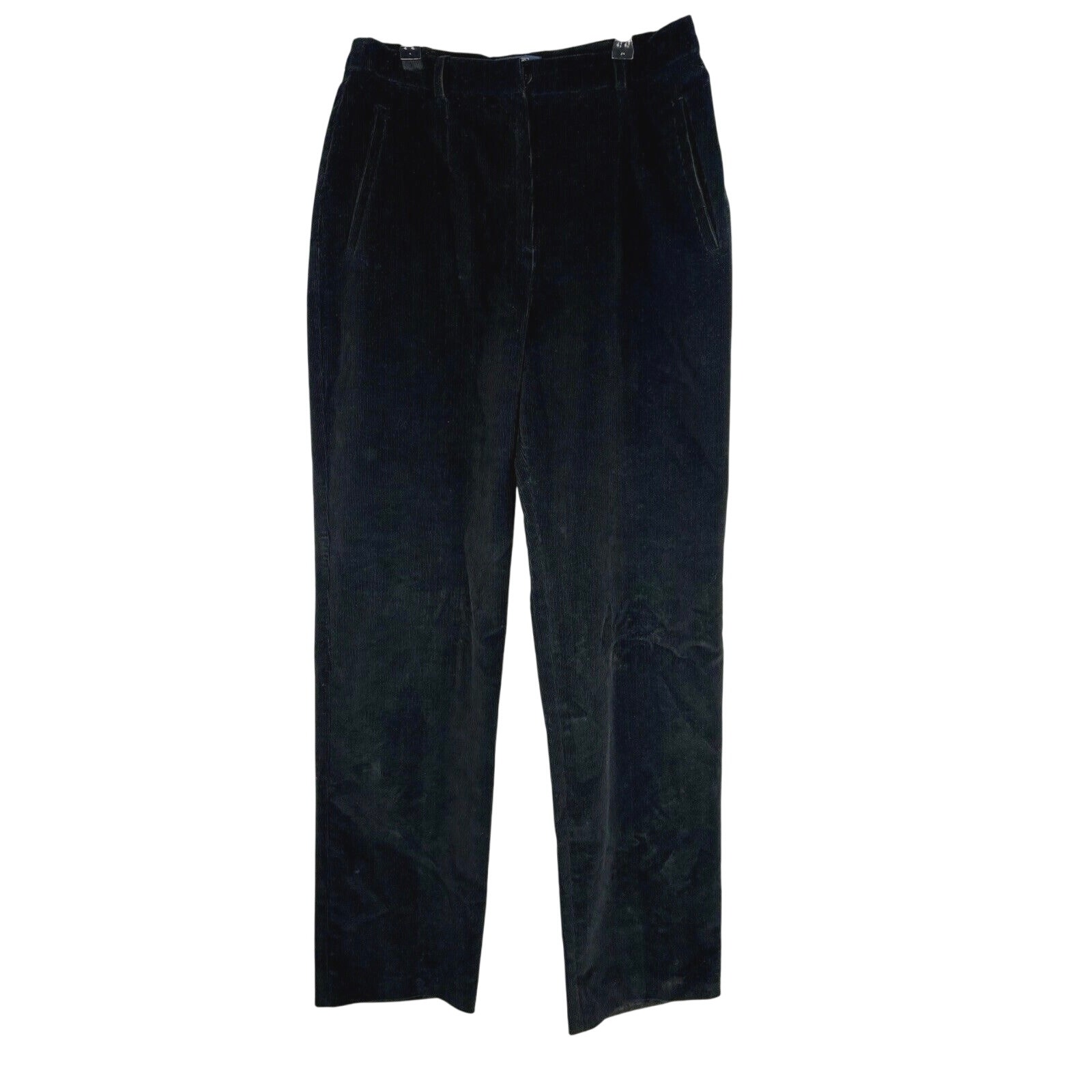 Weekend Max Mara Black Micro corduroy Pants Trousers Sz 12 Made In Italy