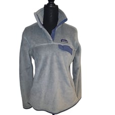 Womens Patagonia Snap T Fleece Jacket Pullover Gray Sz L