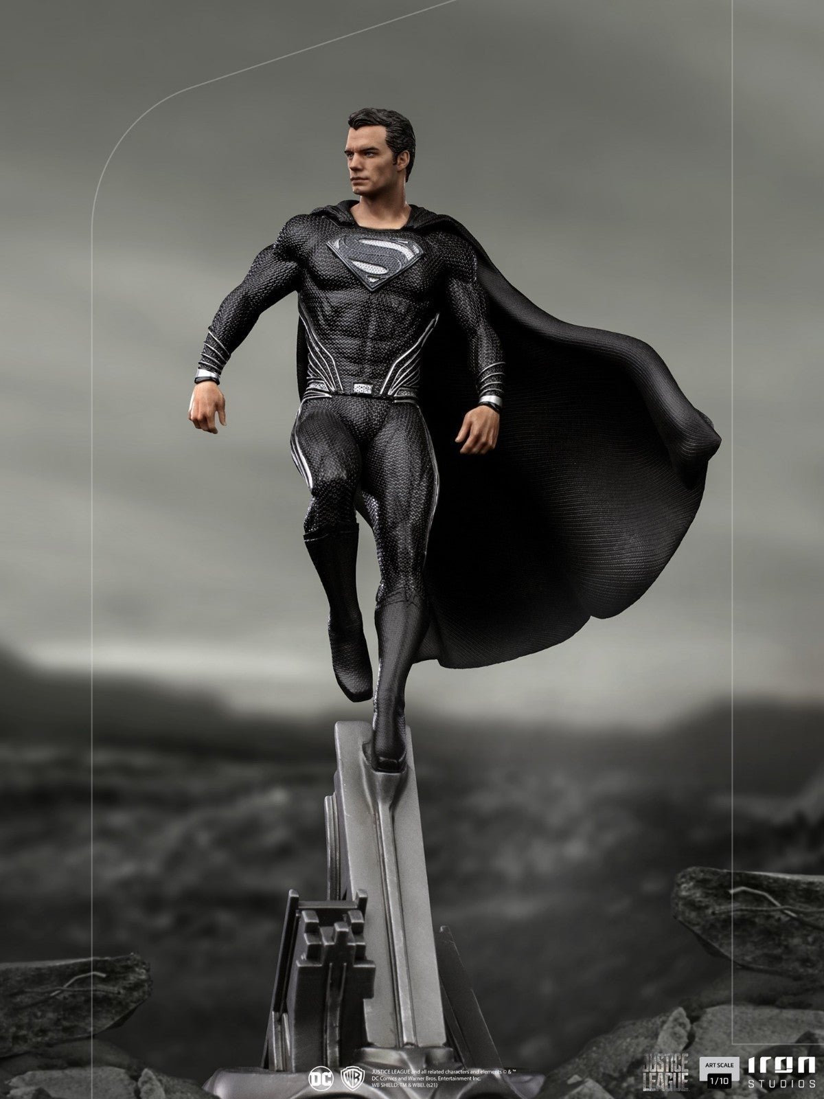 IRON STUDIOS DC JUSTICE LEAGUE ZS SUPERMAN BLACK HENRY CAVILL 1/10 STATUE