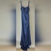 La Femme 29888 Scoop Laced A-Line Satin Embellished Evening Gown Navy Blue 4 NWT