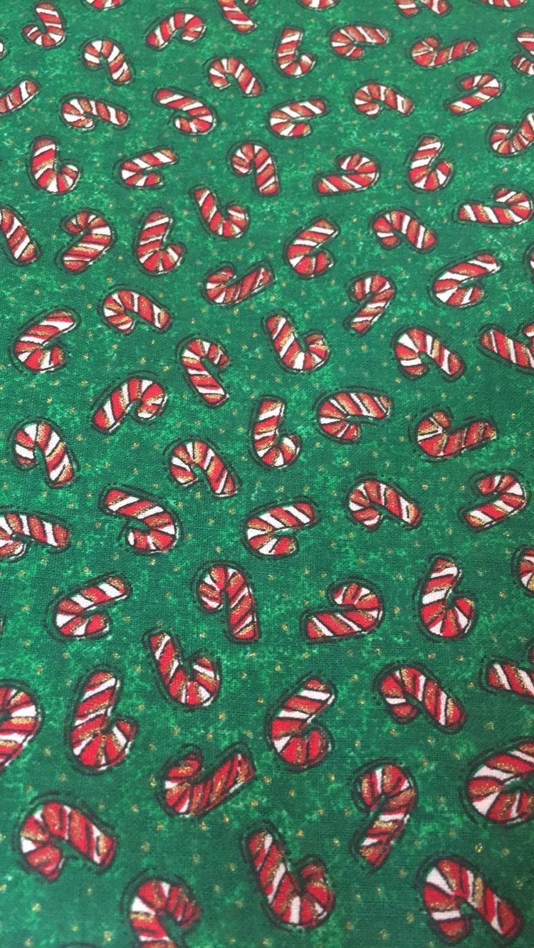 4 Yards Christmas Candy Cane Fabric