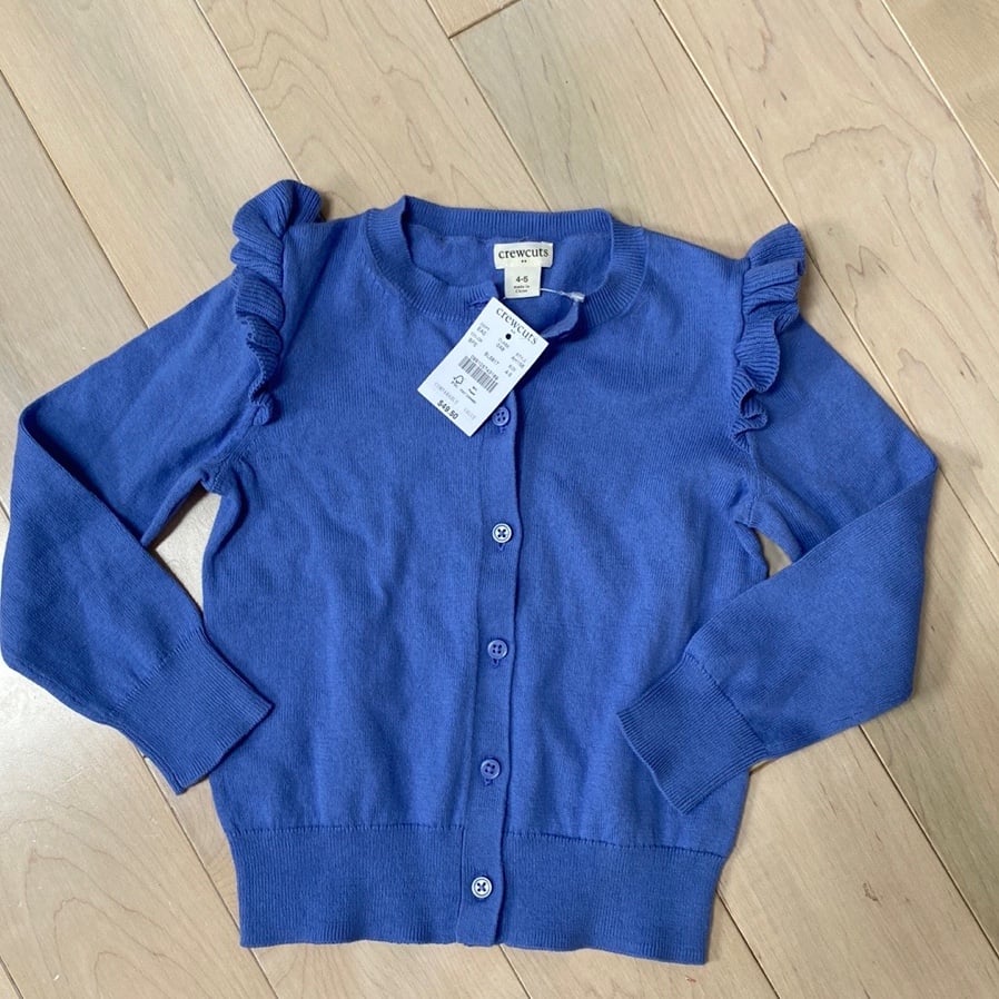 50 Crewcuts girls soft cotton ruffle Cardigan sweater