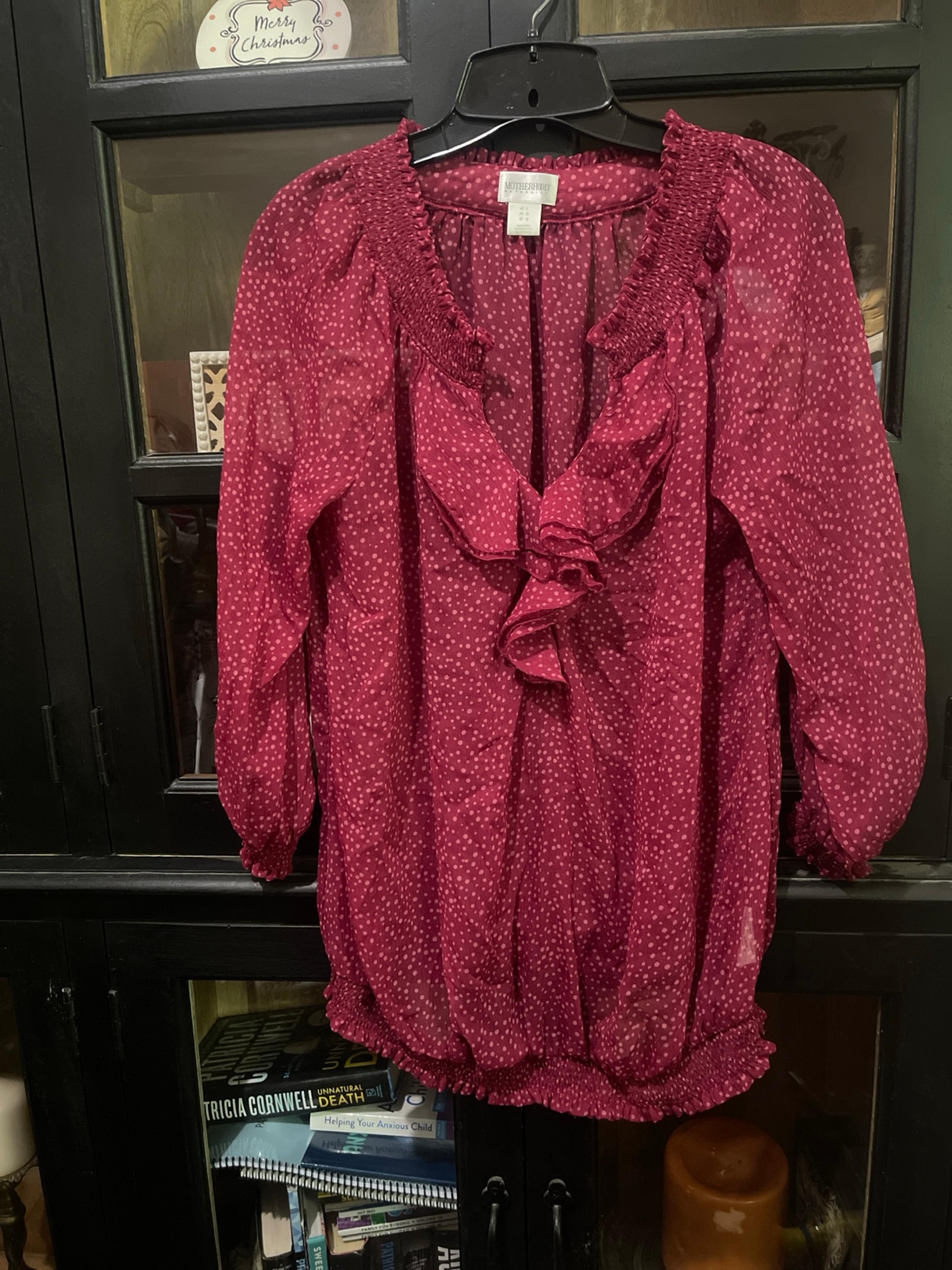 Motherhood Maternity ruffle neck Blouse - size large