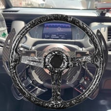 NEW JDM UNIVERSAL 350MM FORGE CARBON Acrylic Deep Dish 6 Holes Steering Wheel