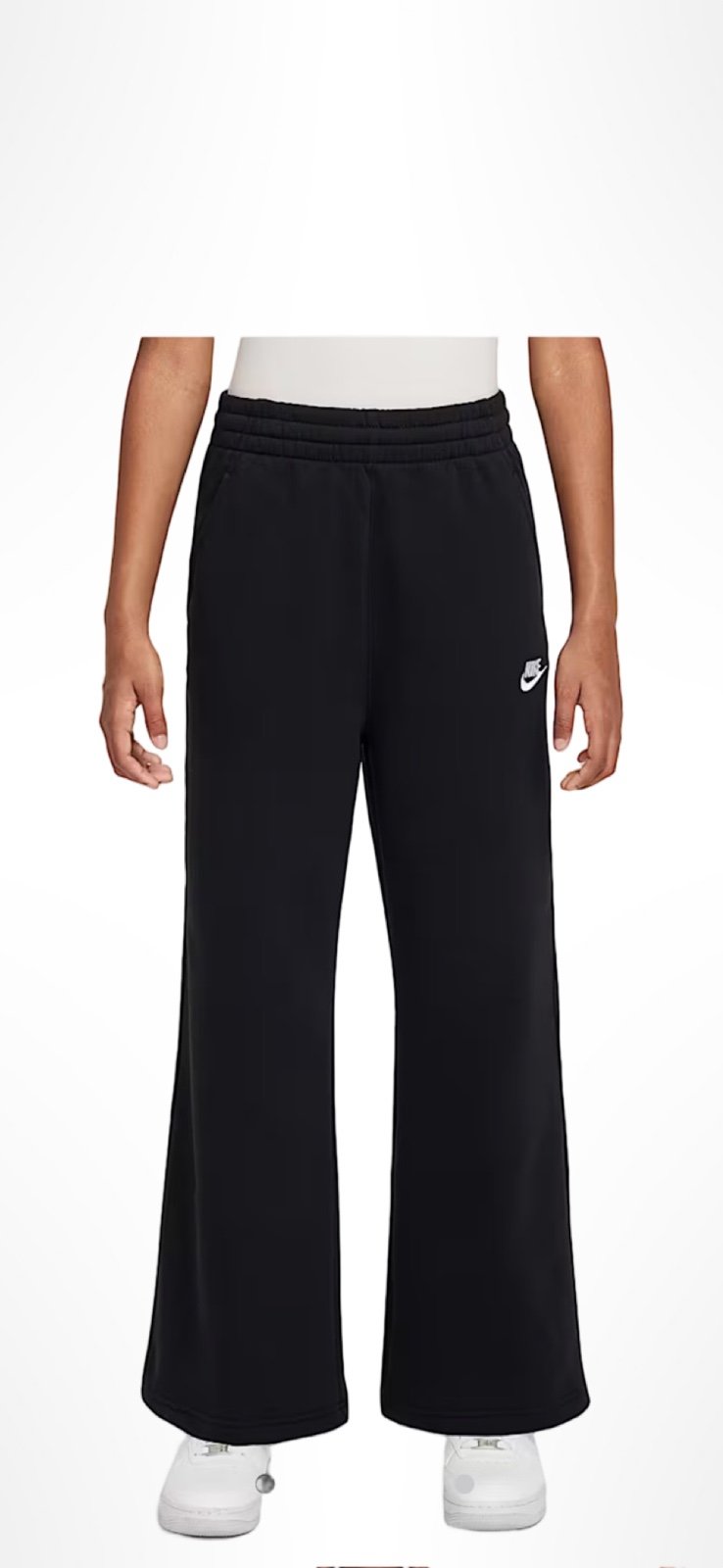 Nike Sportswear Club Fleece Girls' Wide-Leg Pants Color Black Size Medium