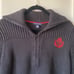 Tommy Hilfiger - Black Knit Quarter Zip Sweater/Pullover With Embroidered Logo