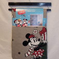 Christmas Shower Curtain Mickey and Minnie Mouse Disney Gray Fabric 72 x 72 Inch