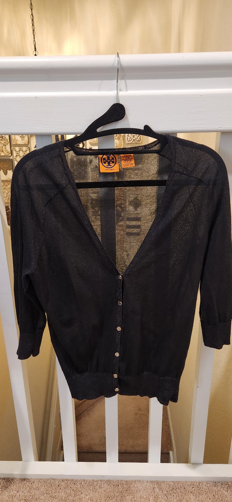 Toey Burch Black silver metallic lurex Cardigan