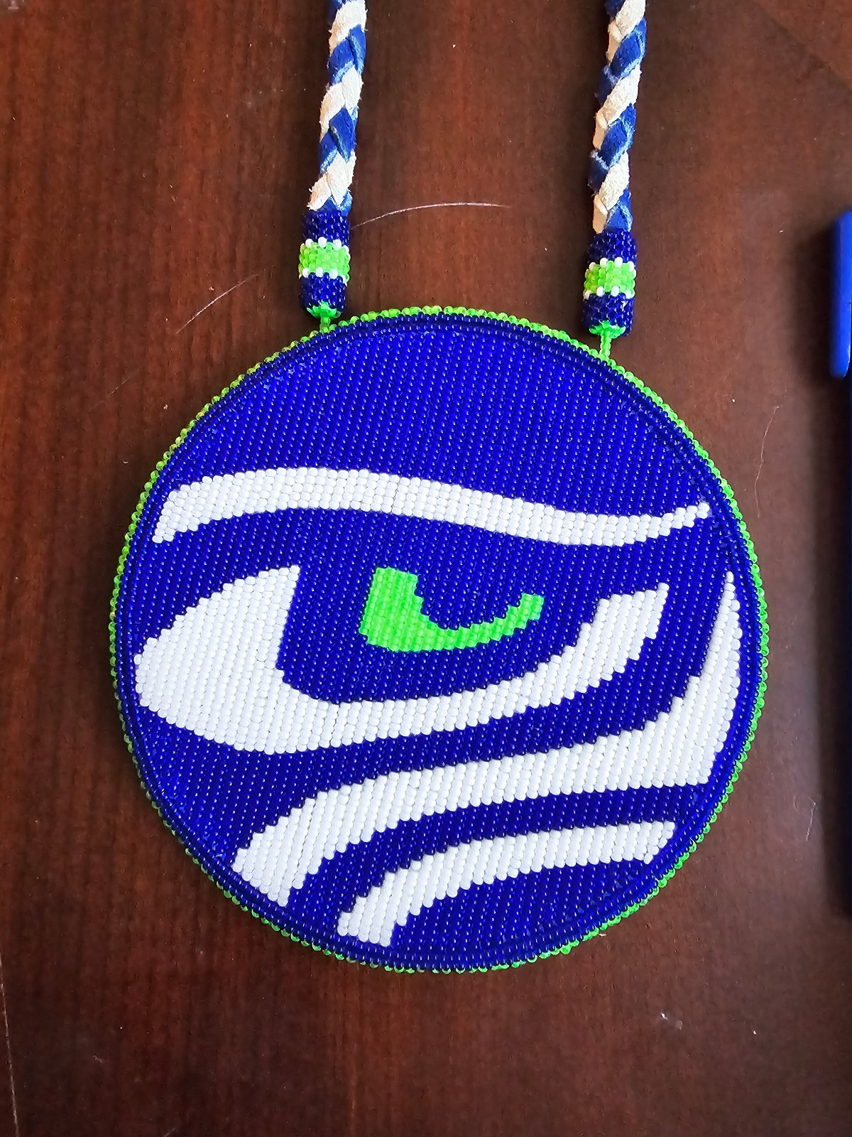 Seattle Seahawks Beaded Medallion