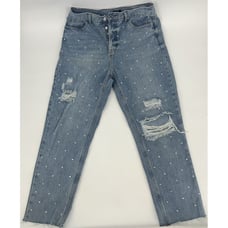 Simple Society Women's Super High Rise Straight Crop Jeans Size 11 Stylish Fashi