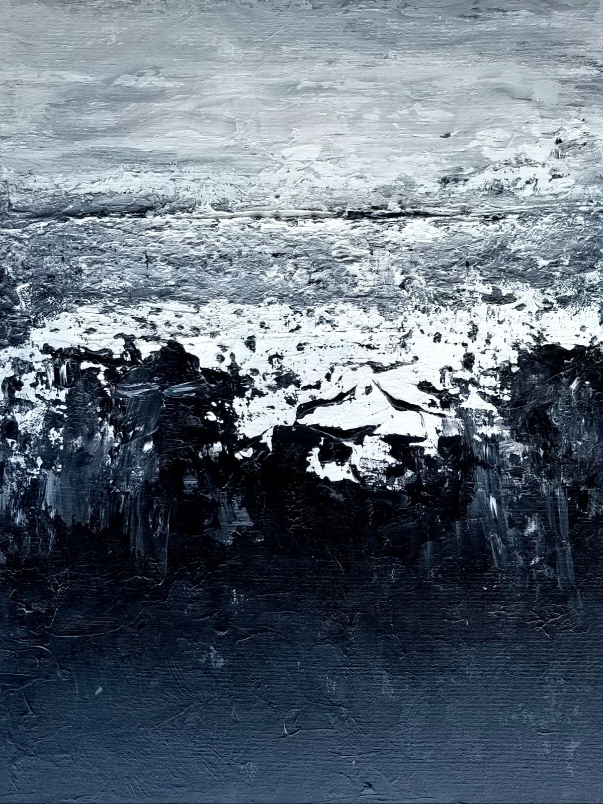 Black White Original Art Painting
