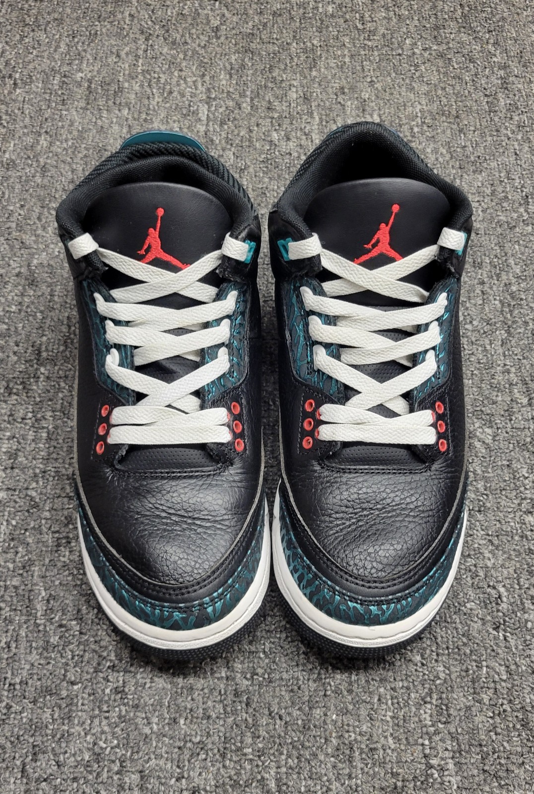 Nike Air Jordan 3 Retro GS Moto Black Siren Red Hyper Jade FV5437 001 Size 6.5y