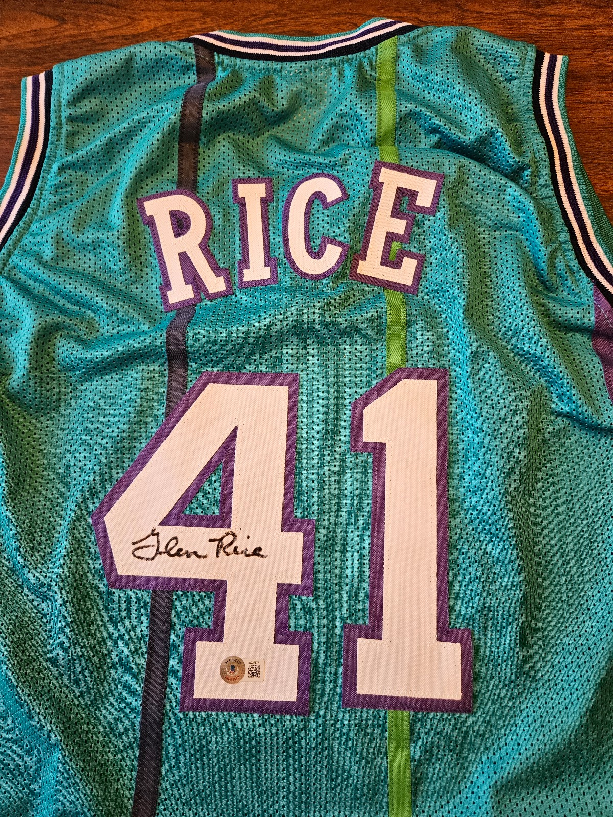 Glen Rice Autographed Custom Charlotte Hornets Jersey