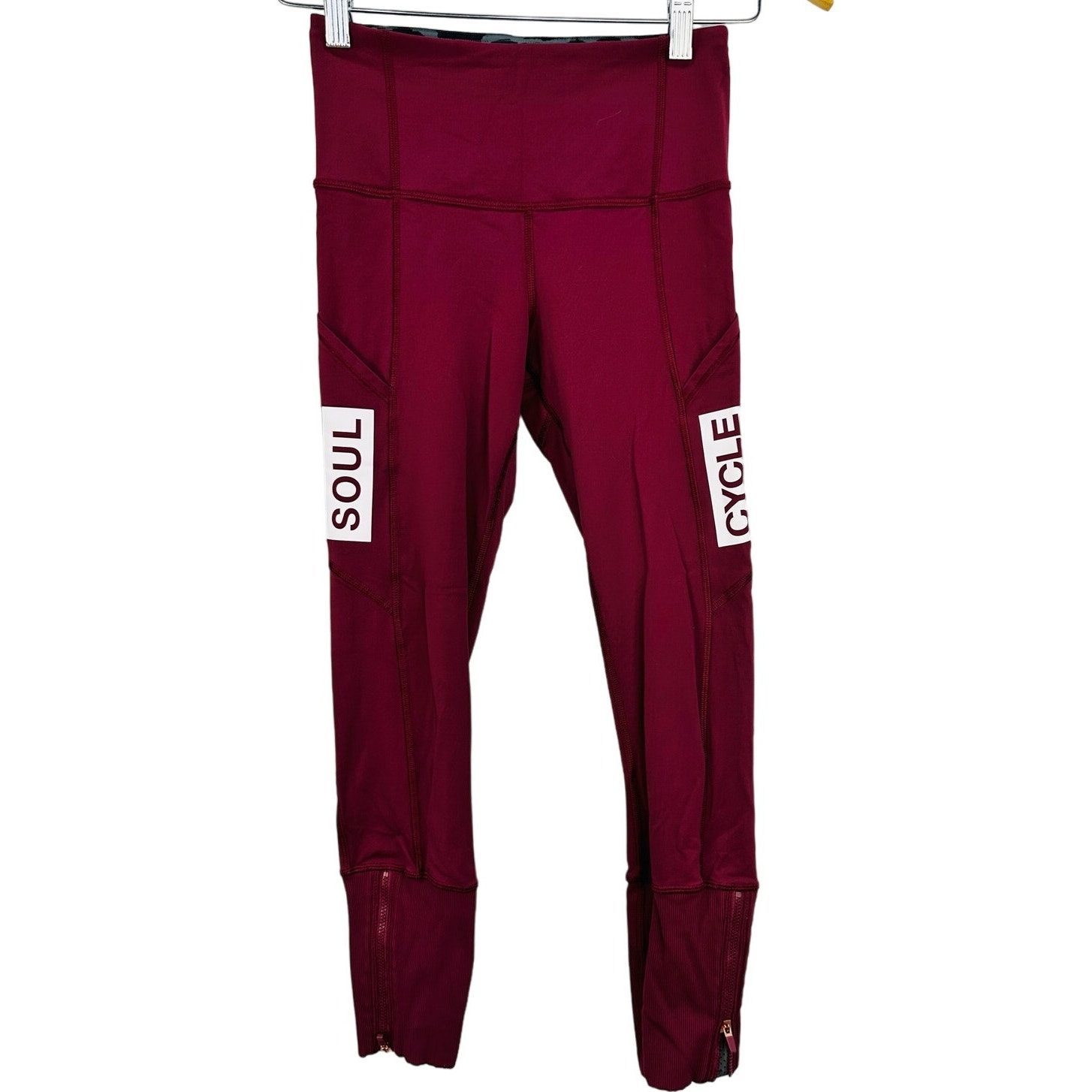 Lululemon x SoulCycle Rebel Runner Crop in Red Wine Berry size 2