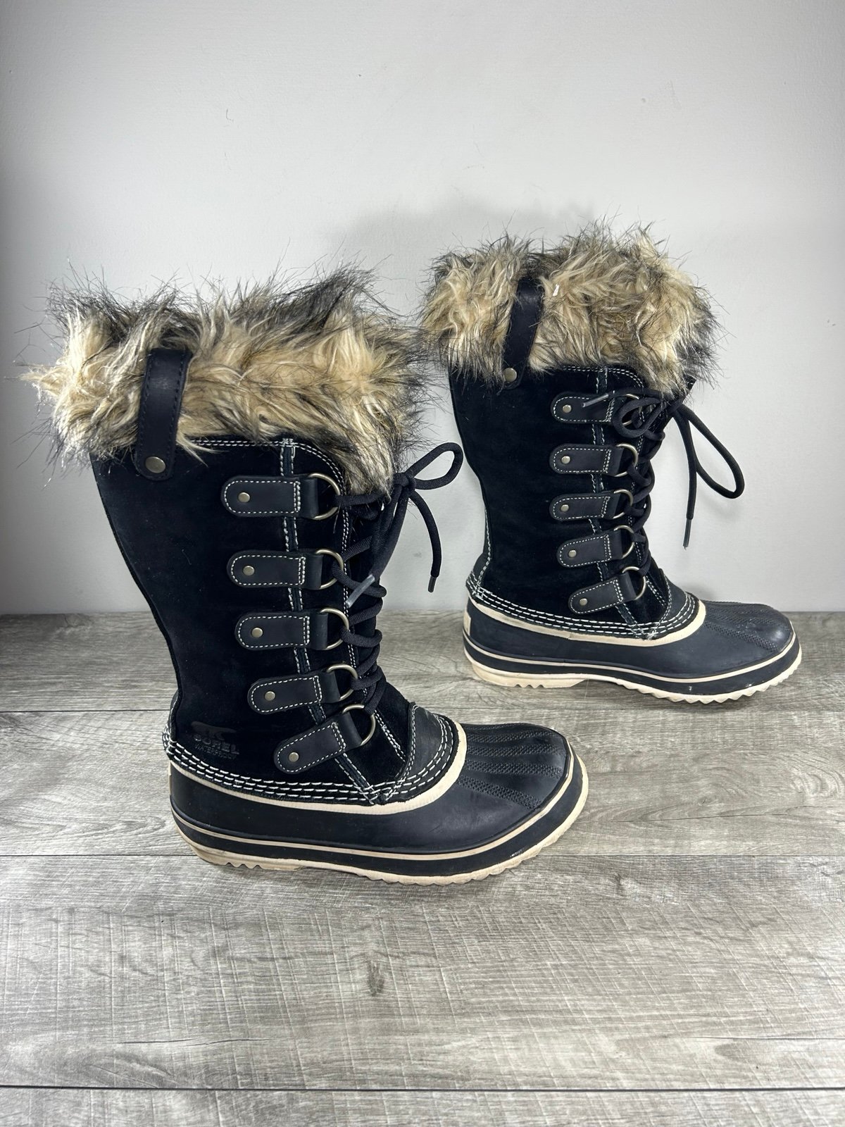 Sorel NL2429 Joan of Arctic Women’s Waterproof Black Leather Winter Boots Size 7