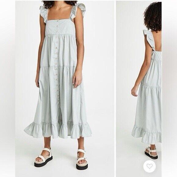 Women’s En Saison Tiered Midi Dress in Sage Small S