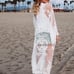 Mesh kimono lace crochet cardigan cover up swim beach