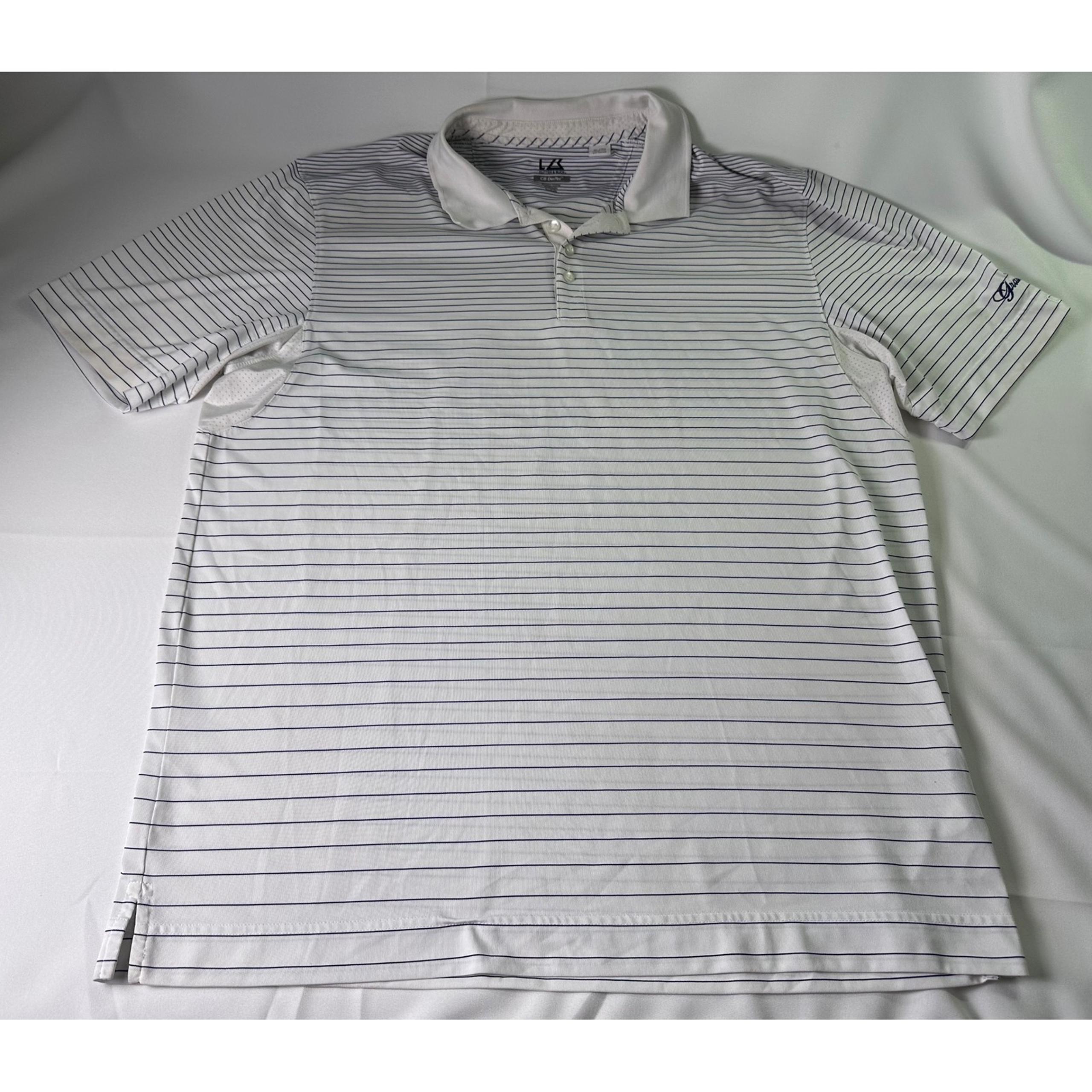 Cutter & Buck Striped Golf Polo Shirt CB DryTec Moisture Wicking Size XL Mens