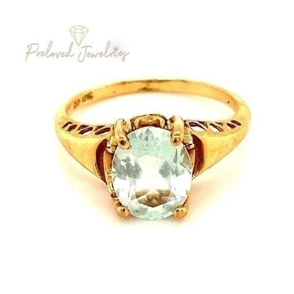 10K Oval Shaped Topaz Ring