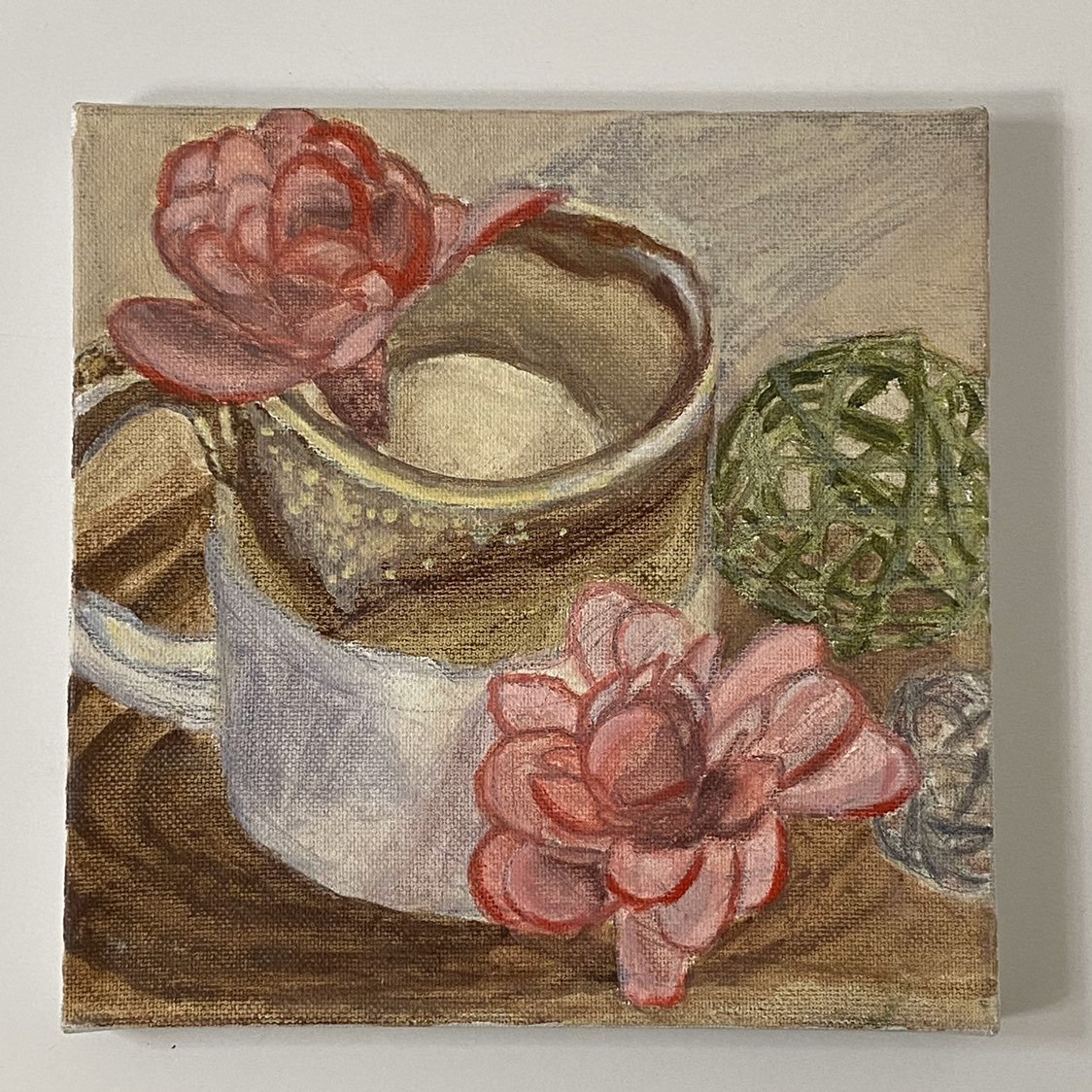 Original still life acrylic painting8x8”