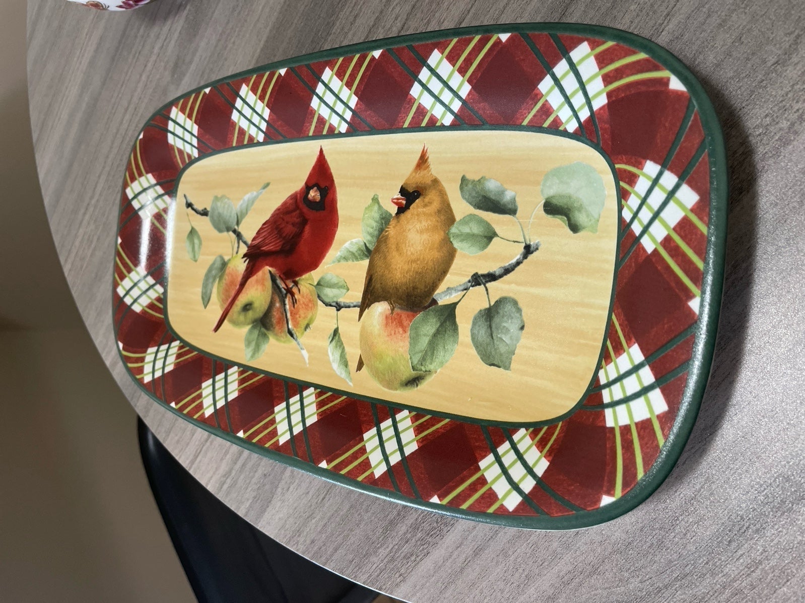 LENOX WINTER GREETINGS EVERYDAY TARTAN tray by Catherine McClung