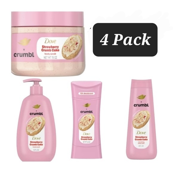 Dove x Crumbl Strawberry Crumb Cake Set