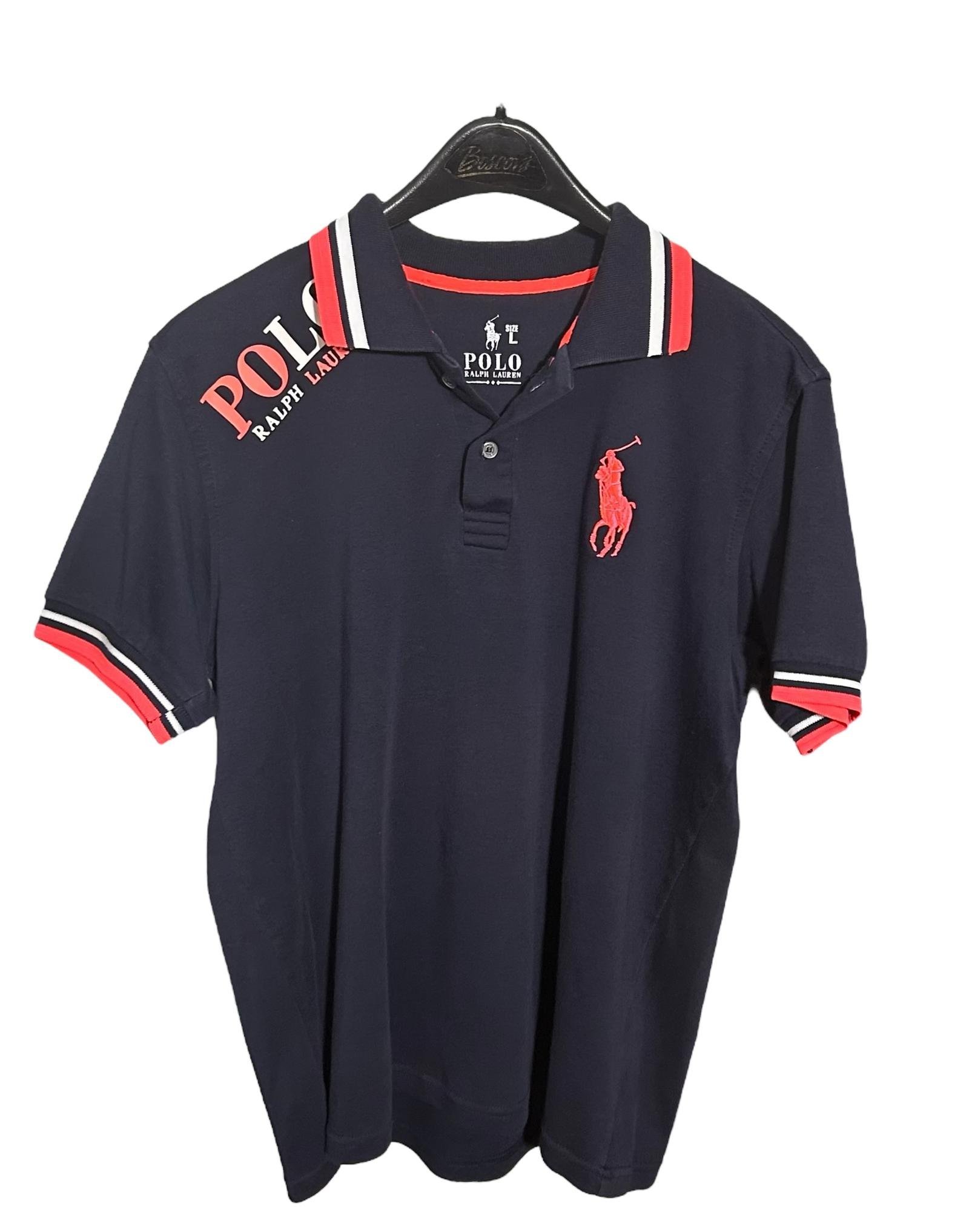 POLO RALPH LAUREN Womens S Big Horse Short Sleeve Navy Polo Shirt - 100% Cotton