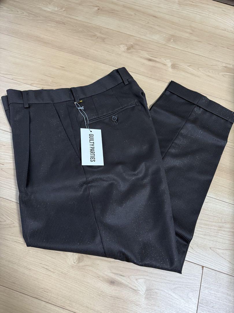 DORMEUIL / GLITTER PLEATED TROUSERS (TYPE-2)【BROWN】｜WACKO