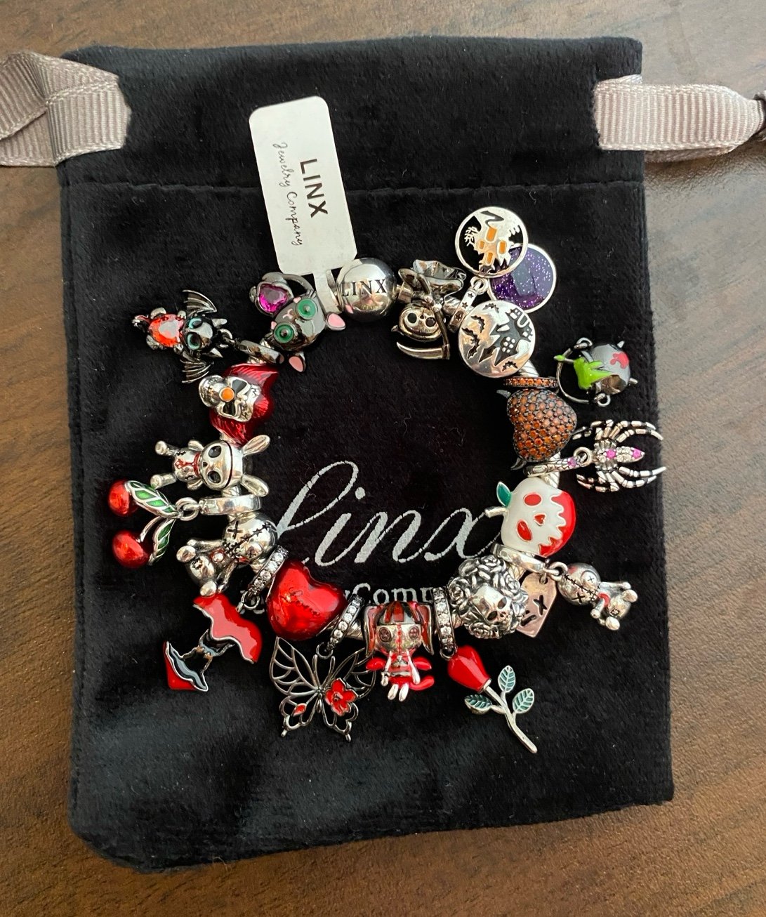 Linx Snake Chain Bracelet with Scary Themed Charms