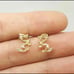 14K Yellow Gold Dargon Stud Earrings
