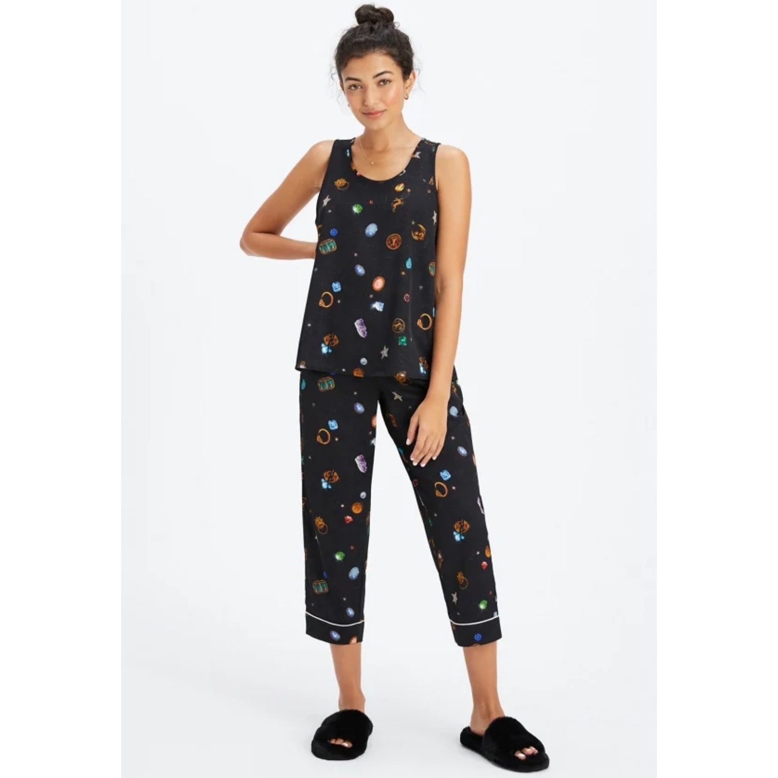 Fabletics 2 piece pj set lucky charms astrology witchy whimsy-goth y2k size XL